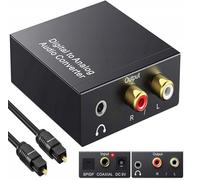 Aolirot Dac Convertitore Audio Digitale Analogico Adattatore Ottico RCA da Coassiale Toslink Segnali Audio Digitali SPDIF ad Analogico RCA L/R e Jack 3.5mm per PS3/4 HD DVD Blu-ray Sky HD Home Cinema