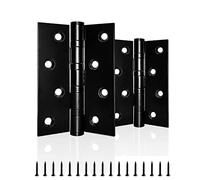 AOLISHENG 4 inch cerniere porte acciaio Inox 100mm per legno pesanti per porte interne esterne, 1 paia nero(100mm × 76mm)