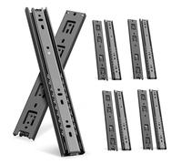 AOLISHENG 5 paia guide per cassetti estensione totale 550 mm, cuscinetti a sfera per montaggio laterale, guide cassetto, capacità di carico 45kg nero