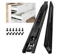 AOLISHENG guide per cassetti acciaio da 450 mm, estensione totale a 3 strati, guide cassetto capacità di carico robusta di 45 kg,1 paio (2 pezzi) nero