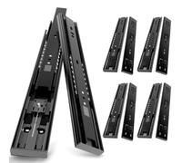AOLISHENG Guide Per Cassetti Ammortizzate 450 mm Montaggio Laterale Guida Chiusura Ammortizzata Estrazione Totale Binari Scorrevoli Portata 45kg Binario Cassetto Per Cucina e Ufficio 5 Paio(10 Pezzi)