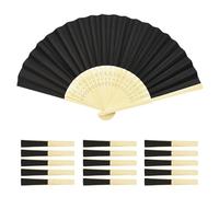 AolKee 15 ventaglio Nero, ventaglio Pieghevole, Scomparti Neri, bomboniere, Matrimoni, Decorazioni per Matrimoni, Gadget Matrimonio per invitati