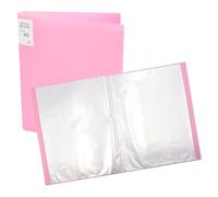Aolkee Cartella A3, raccoglitore per documenti, formato A3, con 40 tasche, in plastica, per esposizione, certificati, pittura, opere d'arte (rosa)
