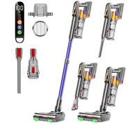 AOLOKO Aspirapolvere Senza Fili, 580W/50KPA/70Mins, Scopa Elettrica Senza Fili potente con Raccoglipolvere touchless da 1,8 l, spazzola anti-groviglio con luce verde per Tappeti/Pavimenti/Capelli