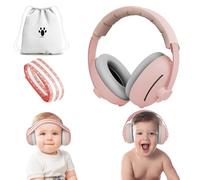 Aolso 2 in 1 Cuffie Neonato Antirumore,Archetto Regolabile, Cuffie Antirumore Bambini,Protettori Acustici, Antiscivolo e Antistress,Ideale per il Sonno,Viaggi, Feste-Rosa