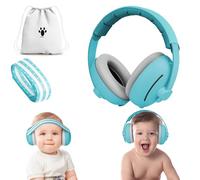 Aolso 2 in 1 Cuffie Neonato Antirumore,Cuffie Antirumore Bambini,Protettori Acustici per neonati fino a 48 mesi,Archetto Regolabile, Antiscivolo e Antistress,Ideale per il Sonno,Viaggi,Feste-Blu