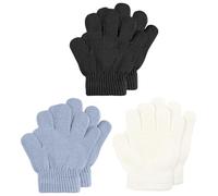 Aolso 3 Paia Guanti in Maglia per Bambini,Guanti Caldi per Bambini, Guanti Elasticizzati Bambini,Guanti Dito Pieno Gloves,Guanti in Maglia Invernali Caldi da per Ragazzi Ragazze da 2-5 anni-Tre Colori