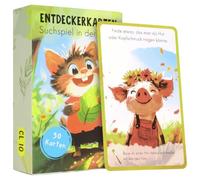 Aolso 50 biglietti da esplorazione per bambini, tedesco, caccia al tesoro all'aperto e scoprire la natura, emozionante gioco di ricerca, gioco educativo e regalo per ragazze e ragazzi