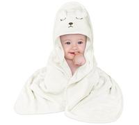 Aolso Accappatoio Neonato, 80x80cm Asciugamani Con Cappuccio Per Bambini, Accappatoio Neonato con Cappuccio Extra Morbido e Super Assorbente per Neonati e Bambini 0-3 Anni-Orso