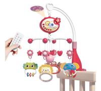 Aolso Carillon Elettronico per Culla e Lettino, Telecomando Scatola Musicale con 317 Melodie, Rotanti Giocattoli per Neonati,Telecomando Funzione di Cronometraggio con Proiettore e Musica,Stella-Rosso