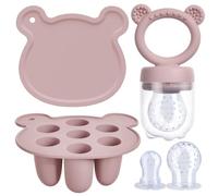 Aolso Ciuccio Per Alimenti, Ciuccio Per Frutta Alimentatore, Allevia Il Dolore Alle Gengive, Vassoi Per Congelatore, L'alimentazione Sicura (Rosa)