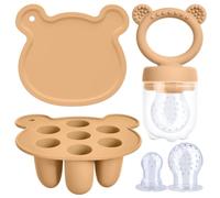 Aolso Ciuccio Per Alimenti, Ciuccio Per Frutta Alimentatore, Allevia Il Dolore Alle Gengive, Vassoi Per Congelatore, L'alimentazione Sicura (Arancione)