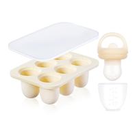 Aolso Ciuccio Per Alimenti, Ciuccio Per Frutta Alimentatore, Allevia Il Dolore Alle Gengive, Vassoi Per Congelatore, L'alimentazione Sicura (Bianco sporco)