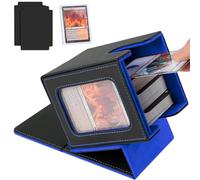 Aolso Deck Box,Magnetic Flip Deck Box Magic con capacità di 100+ Cartes Collezionabili, 2separadores+ 1Protector Rígido,Scatola Porta Carte per Carte da Collezione MTG PTCG TCG Commander, Nero Blu