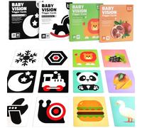 Aolso Flash Cards Giochi Neonato, 80 Pezzi Carte ad Alto Contrasto Bambino Flash Cards Neonati Stimolazione Sensoriale Visiva, Colorato Bianco e Nero Carta Flash per Neonato età 0 3 6 12 36 Mesi