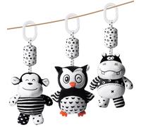 Aolso Giocattoli Sonaglio Da Appendere,Giocattoli Per Passeggino, Giochi Per Bambini Ad Alto Contrasto, Forma Animale, Educativo Di Peluche per Neonati Bambini da 0+ mesi, Gufo