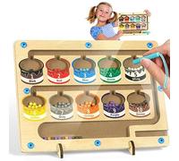 Aolso Labirinto Magnetico Giocattolo, Giochi Montessori, Colori e Numeri Gioco di smistamento, Bambini Educativo Giochi Legno, Gioco del Labirinto per Bambini Palline Magnetiche(Secchio di Vernice)