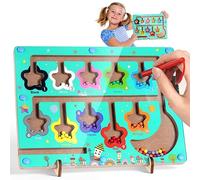 Aolso Labirinto Magnetico Giocattolo, Giochi Montessori, Colori e Numeri Gioco di smistamento, Bambini Educativo Giochi Legno, Gioco del Labirinto per Bambini Palline Magnetiche(Forma a Stella)