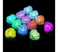 Aolso LED Cubetti di Ghiaccio per Bambini - Set 12 Pezzi Giochi Bagnetto Neonato Antimuffa per Ragazzi e Ragazze - 1-4 Anni - Amore