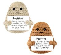 Aolso Mini Giocattoli di Patate 2pcs, Bambola in Lana e Maglieria per Ufficio Decorazione, Peluche per Regali di Compleanno