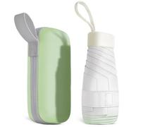 Aolso Mini Ombrello,6 Costole Ombrello Pieghevole Antivento da Viaggio,Ombrelli Piccolo,UPF>50+ Ombrelli da Sole/Pioggia-Verde Sfumato