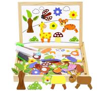 Aolso Puzzle Magnetico Legno, Giochi Montessori, Lavagna Animali Giocattolo,Puzzle Magnetico Giochi per Bambini Bambino 2 3 Anni, Sviluppo della Motricità Fine e dell'Immaginazione
