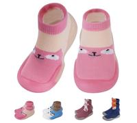 Aolso Scarpe Calzino per Bambini,Scarpine Primi Passi,Antiscivolo Scarpe Primi Passi Bimbo con Suola in Gomma,Unisex Scarpine Bambino con Cartone Animato-Gufo (24/25)