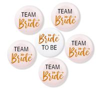 Aolso Spilla Addio al Nubilato, 1pc Sposa + 5pc Spille Amica della Sposa, Gadget Addio al nubilato sposa, Kit Badge Decorazione Addio Nubilato Matrimonio Nozze Festa(Rosa)