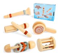 Aolso Strumenti musicali, 5 PCS Montessori Strumenti Musicali, Giocattoli in legno Montessori, Educativi Regalo