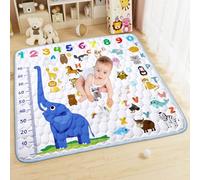 Aolso Tappeto da Gioco per Bambini, 127 x 127cm Tappeto Per Bambini e Neonati Reversibile,Tappeto Gioco Neonato Per la Camera del Bambino o della Bambina-Elefante