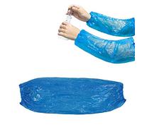 Aolvo Manicotti usa e getta in polipropilene, 100 pezzi, lunghezza 38 cm, copri-maniche, polsino elasticizzato, impermeabili, da usare durante pittura, riparazioni, pulizie, tatuaggi, unisex Blue
