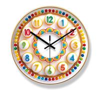 Aolyty Orologio da parete a batteria da 30,5 cm, orologio al quarzo silenzioso, decorativo per interni, colorato, per camera da letto, ufficio, cucina (F-oro)