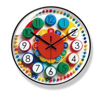 Aolyty Orologio da parete a batteria da 30,5 cm, orologio al quarzo silenzioso, decorativo per interni, colorato, per camera da letto, ufficio, cucina (nero)