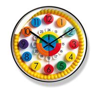 Aolyty Orologio da parete a batteria da 30,5 cm, orologio al quarzo silenzioso, decorativo per interni, colorato, per camera da letto, ufficio, cucina (E-nero)