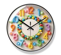 Aolyty Orologio da parete a batteria da 30,5 cm, orologio al quarzo silenzioso, decorativo per interni, colorato, per camera da letto, ufficio, cucina (nero)