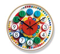 Aolyty Orologio da parete a batteria da 30,5 cm, orologio al quarzo silenzioso, orologio decorativo colorato per interni per camera da letto, ufficio, cucina (C-oro)