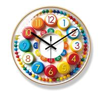 Aolyty Orologio da parete a batteria da 30,5 cm, orologio al quarzo silenzioso, orologio decorativo colorato per interni per camera da letto, ufficio, cucina (D-oro)