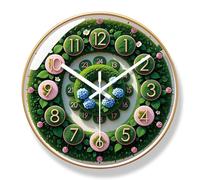Aolyty Orologio da parete a batteria da 30,5 cm, orologio al quarzo silenzioso, orologio decorativo per interni per camera da letto, ufficio, cucina (D-oro)