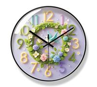 Aolyty Orologio da parete a batteria da 30,5 cm, orologio al quarzo silenzioso, orologio decorativo per interni per camera da letto, ufficio, cucina (B-nero)