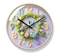 Aolyty Orologio da parete a batteria da 30,5 cm, orologio al quarzo silenzioso, orologio decorativo per interni per camera da letto, ufficio, cucina (B-oro)