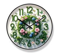 Aolyty Orologio da parete a batteria da 30,5 cm, orologio al quarzo silenzioso, orologio decorativo per interni per camera da letto, ufficio, cucina (nero)