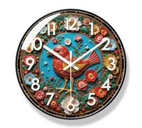 Aolyty Orologio da parete a batteria da 30,5 cm, orologio al quarzo silenzioso per interni, orologio decorativo con animali per camera da letto, ufficio, cucina (B-nero)