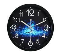 Aolyty Orologio da parete da 28 cm con illuminazione, orologio al quarzo a batteria, orologio decorativo per interni silenzioso, per camera da letto, ufficio, cucina (farfalla)