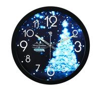 Aolyty Orologio da parete da 28 cm con illuminazione, orologio al quarzo a batteria, orologio decorativo per interni silenzioso, per camera da letto, ufficio, cucina (neve)