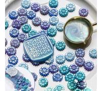 AOMAYLL 100 perline di ceralacca per sigilli di cera, colore aurora, a forma di fiore, per francobolli di cera, lettere, buste, decorazioni, inviti, biglietti, confezioni regalo (Aurora Australis)