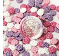 AOMAYLL 100 perline di ceralacca per sigilli di cera, colore aurora, a forma di fiore, per francobolli di cera, lettere, buste, decorazioni, inviti, biglietti, confezioni regalo (03)