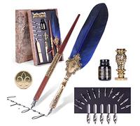 AOMAYLL Piume Penne Stilografiche,Penna Piuma,Quill Penna Set con 17 Pennini di Ricambio, Set per calligrafia per principianti e professionisti.