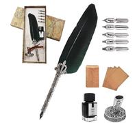 AOMAYLL Set di penne per calligrafia vintage con 5 penne e inchiostro nero, perfetto per principianti (inchiostro)