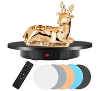 Aomdom Piatto Girevole Elettrico, Base Girevole Elettrico a 360 Gradi 100KG 42CM Regolabile Velocità Rotazione e Angolo, Espositore Girevole Elettrico con 5 PVC Guarnizione per Esposizione Prodotti