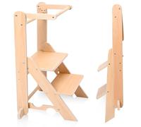 Aomdom Torre didattica pieghevole, torre ausiliaria da cucina Montessori salvaspazio, sgabello regolabile per bambini dai 18 mesi ai 6 anni (capacità 50 kg)